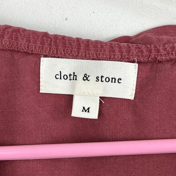 Anthropologie Cloth & Stone Raglan ruffle neck blouse womens Size Medium - Picture 7 of 9